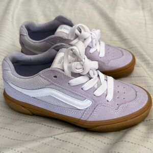 NWOT Vans Girls' Purple White Sneakers w/ Brown Gum Soles Missy Youth size 3